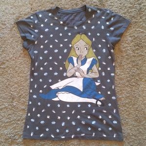 Disney Alice in Wonderland Gray Tee Shirt juniors